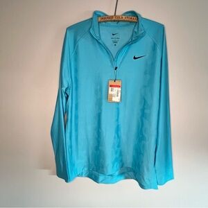 Nike Men's Bright Blue Dri Fit ADV pullover long sleeve / light jacket NWT